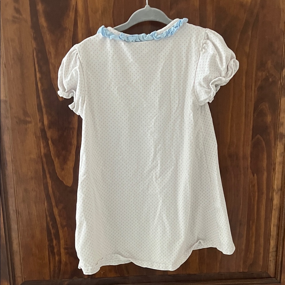 Jelly Beans White Dress with Pastel Polka Dots and Light Blue Ruffle - Picture 3 of 3